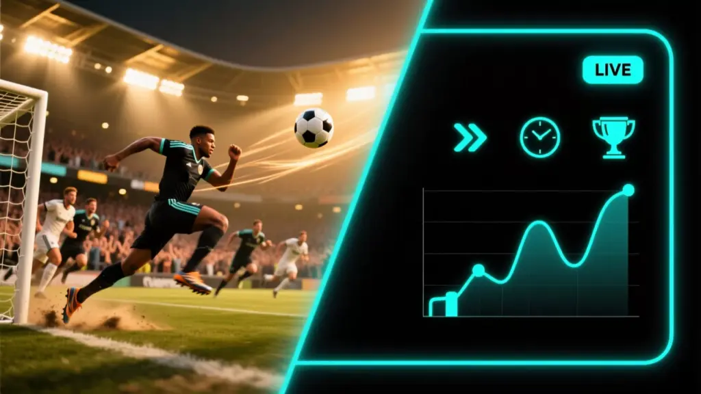 Apuestas en vivo en fútbol con cambios de cuotas en tiempo real durante partido en directo