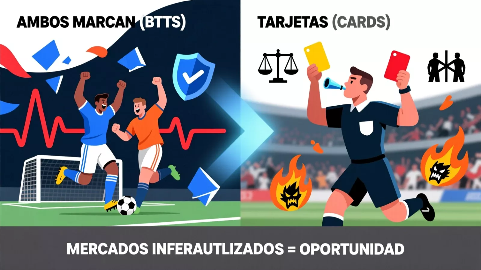 BTTS y tarjetas como mercados especializados infrautilizados con oportunidades de valor
