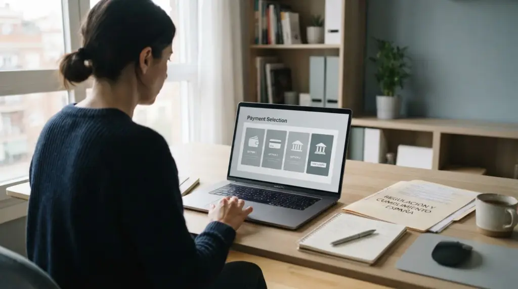 Interfaz de pago digital Trustly en el contexto de apuestas reguladas en España